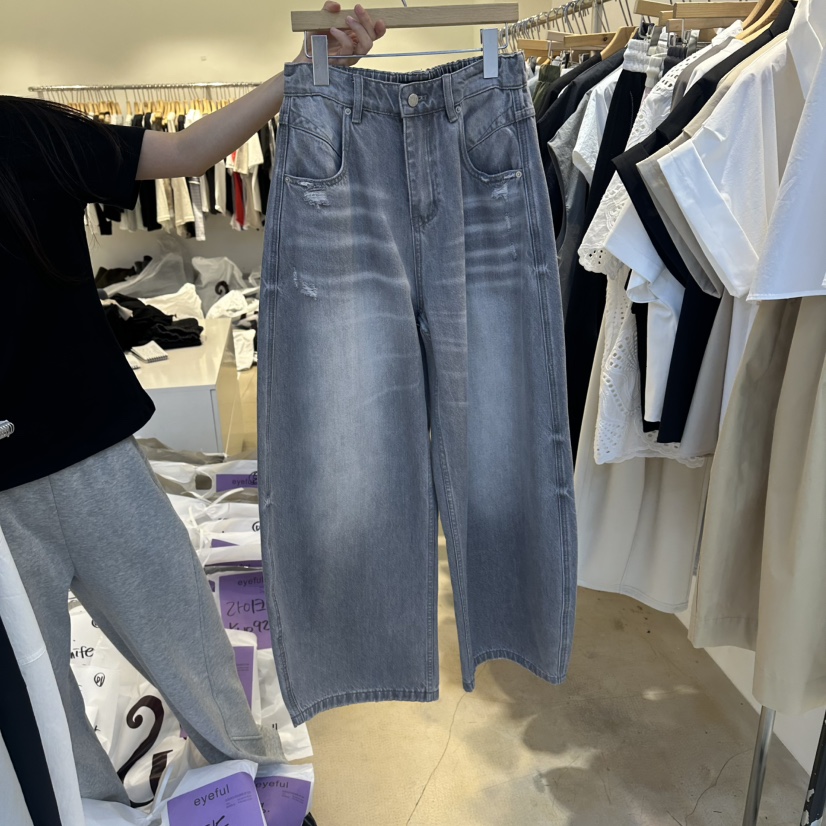 EYEFUL-Q韓國直郵實拍女士新品26春夏職業休閑時尚牛仔褲eyeful牛仔褲圖色1