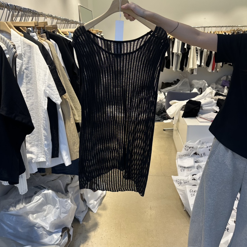 EYEFUL-Q韓國直郵女裝新款人氣時尚熱賣吊帶背心亞麻羅紋eyeful吊帶/背心圖色4