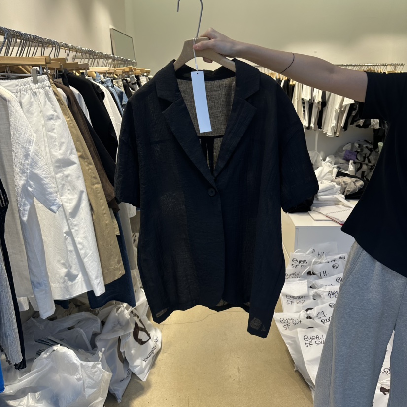 EYEFUL-Q韓國直郵女士新款時尚熱賣26春夏人氣推薦夾克亞麻eyeful夾克圖色2