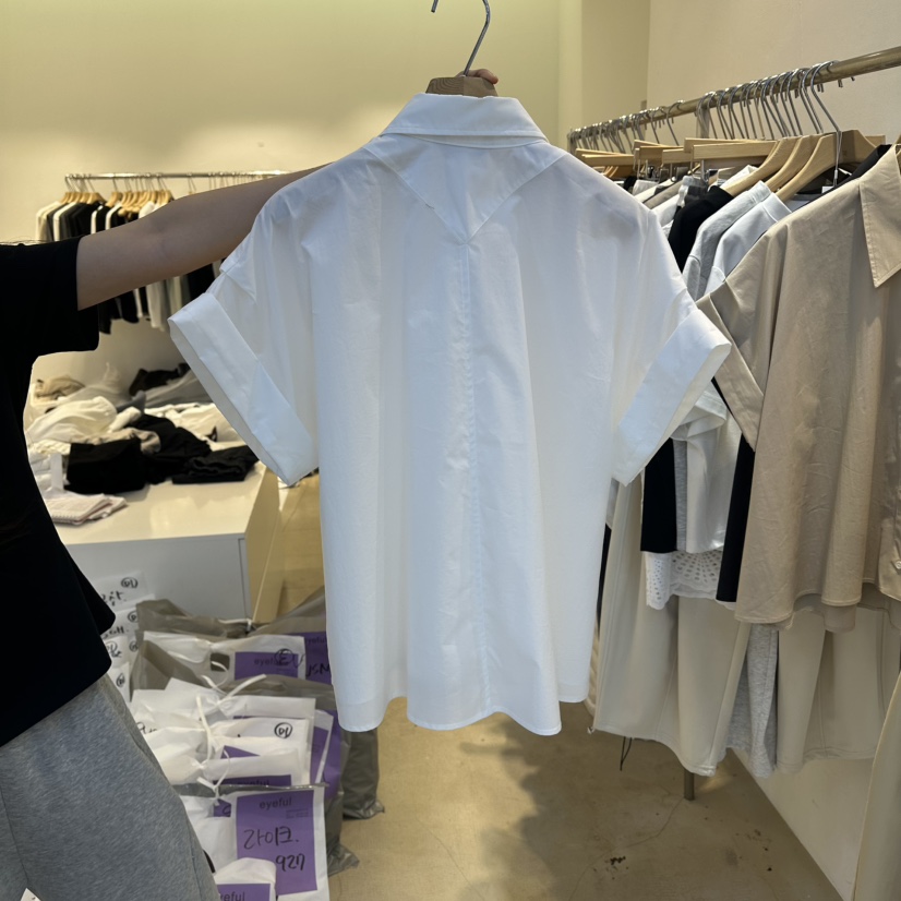 EYEFUL-Q韓國直郵實拍女士新款職業休閑推薦時尚襯衫蕾絲衫eyeful襯衫/蕾絲衫