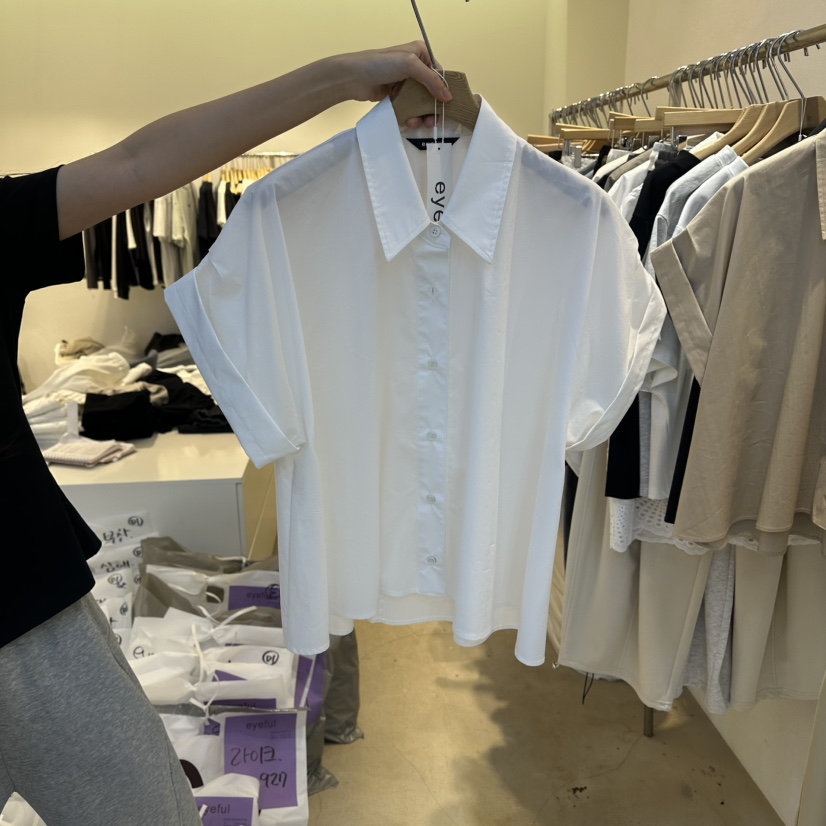 EYEFUL-Q韓國直郵實拍女士新款職業休閑推薦時尚襯衫蕾絲衫eyeful襯衫/蕾絲衫圖色1