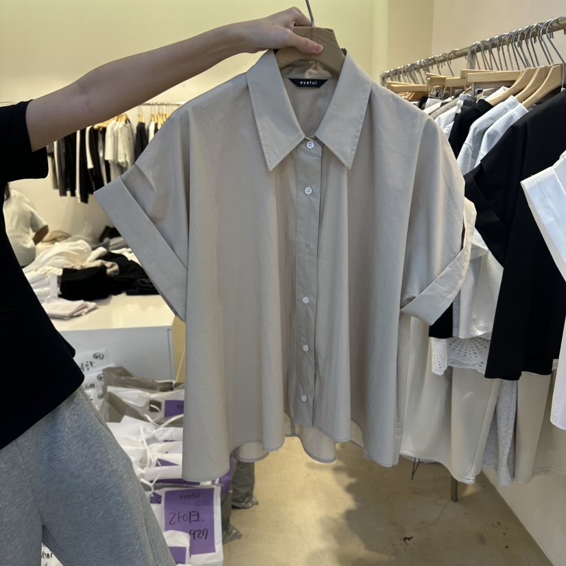 EYEFUL-Q韓國直郵實拍女士新款職業休閑推薦時尚襯衫蕾絲衫eyeful襯衫/蕾絲衫圖色2