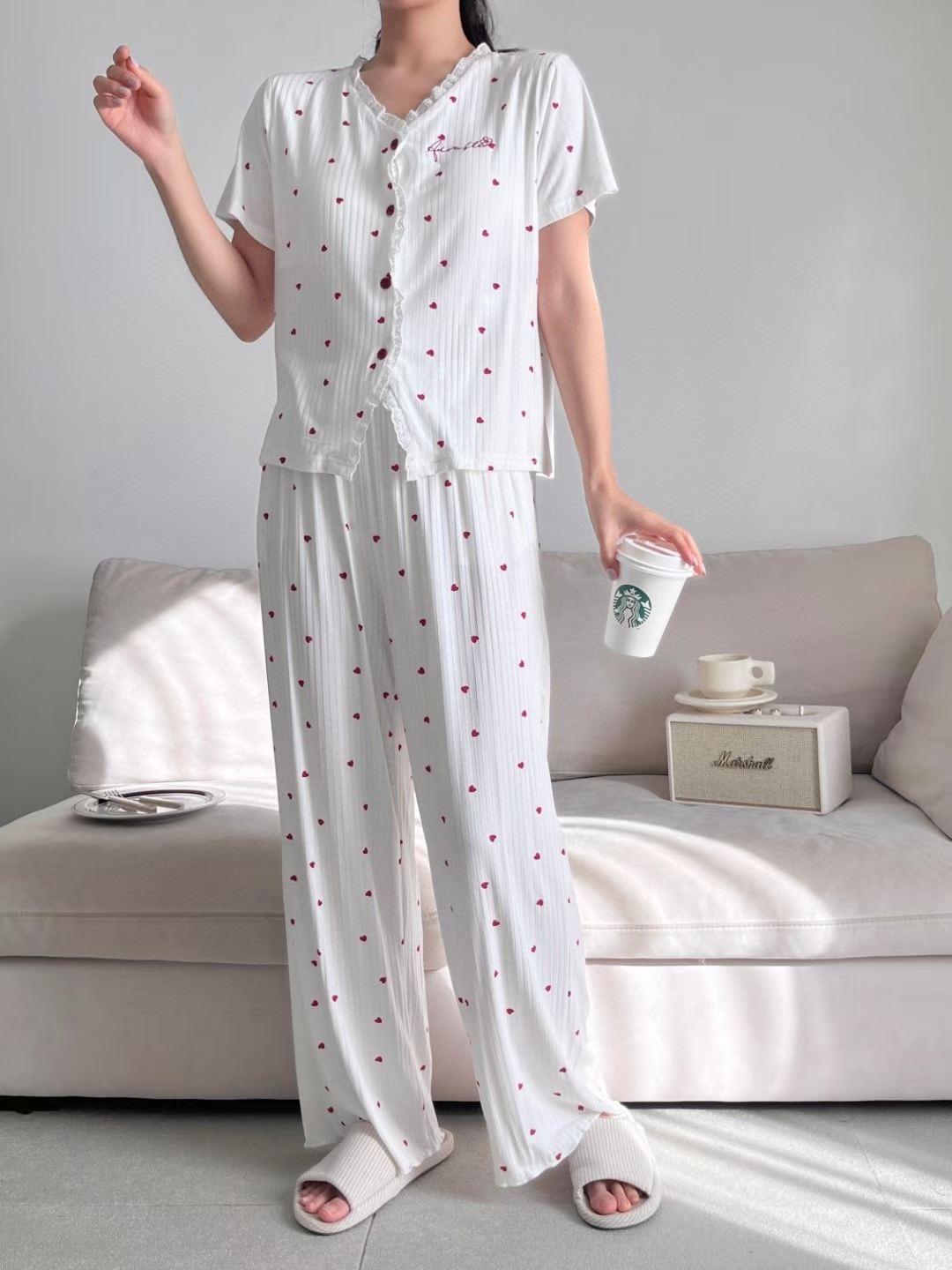 VICTORIA-P韓國東大門直郵女裝新款26春夏時尚睡衣兩件套VICTORIA睡衣