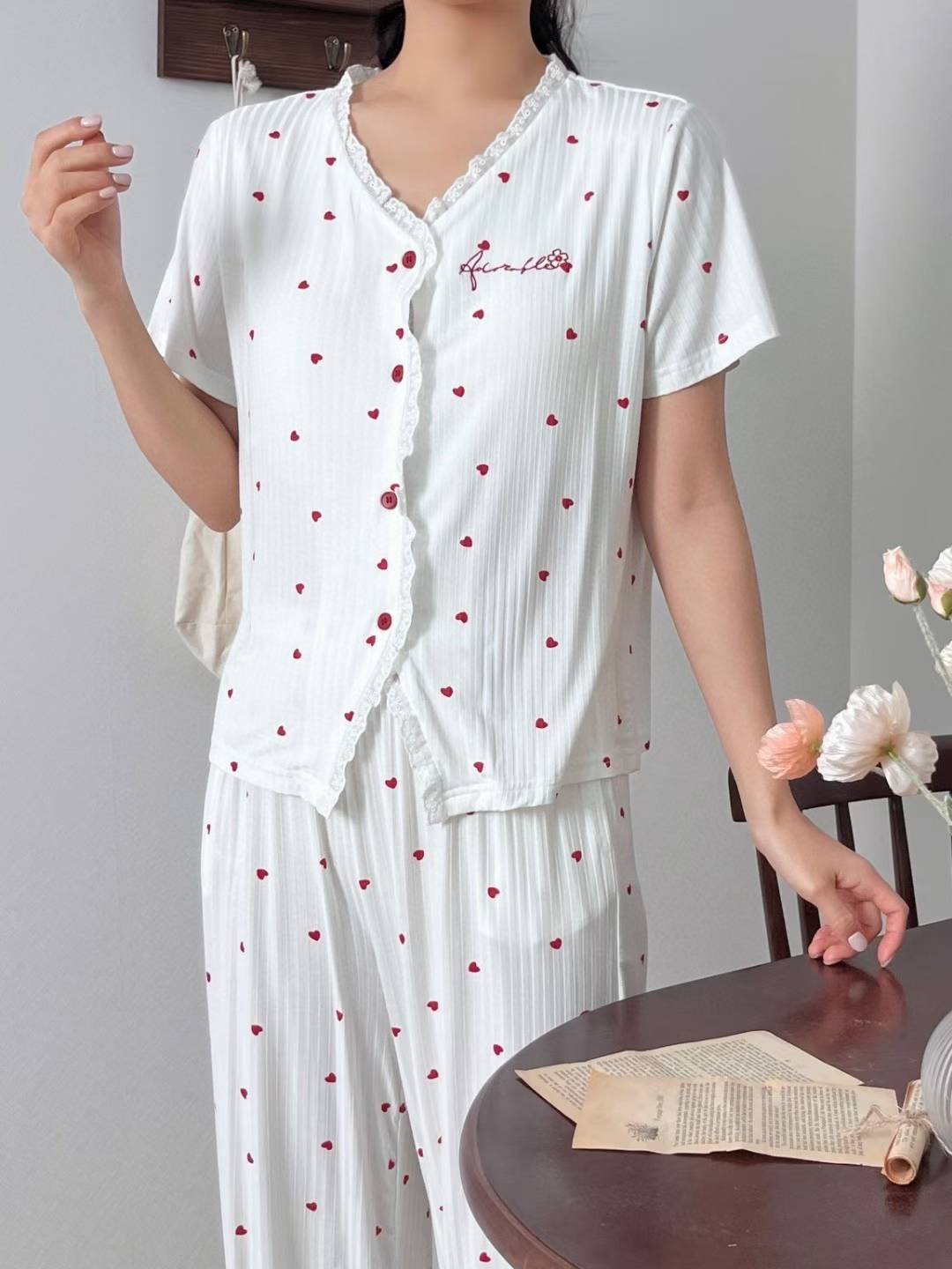 VICTORIA-P韓國東大門直郵女裝新款26春夏時尚睡衣兩件套VICTORIA睡衣