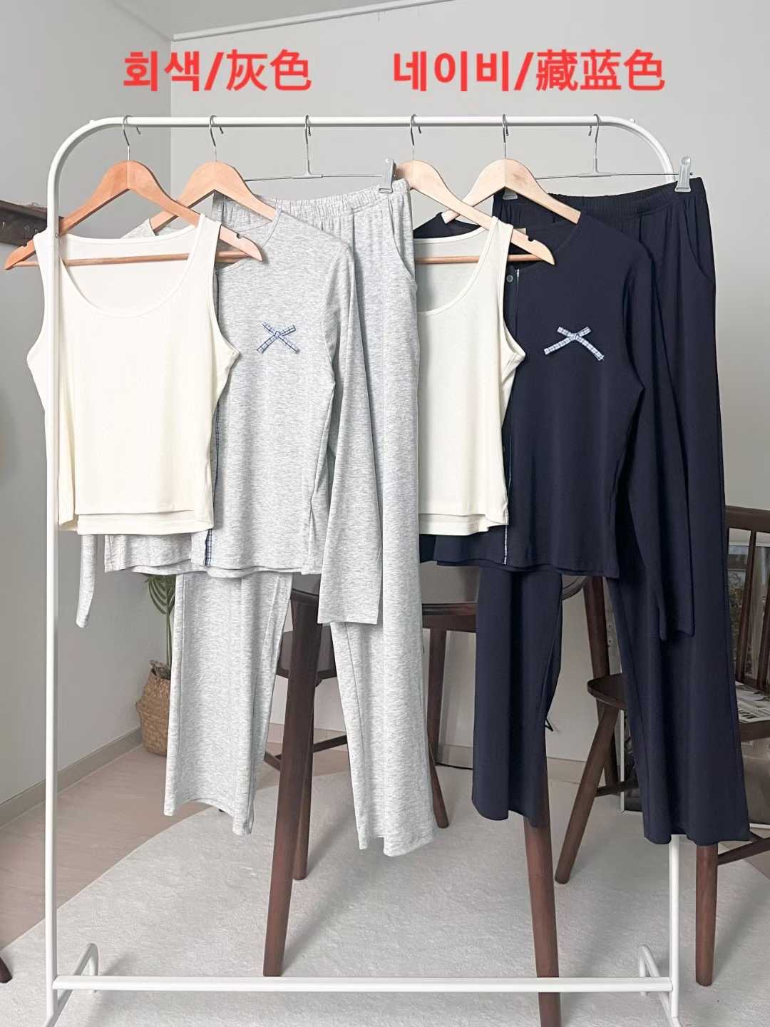 VICTORIA-P韓國直郵女裝新款熱賣休閑推薦時尚睡衣三件套VICTORIA睡衣