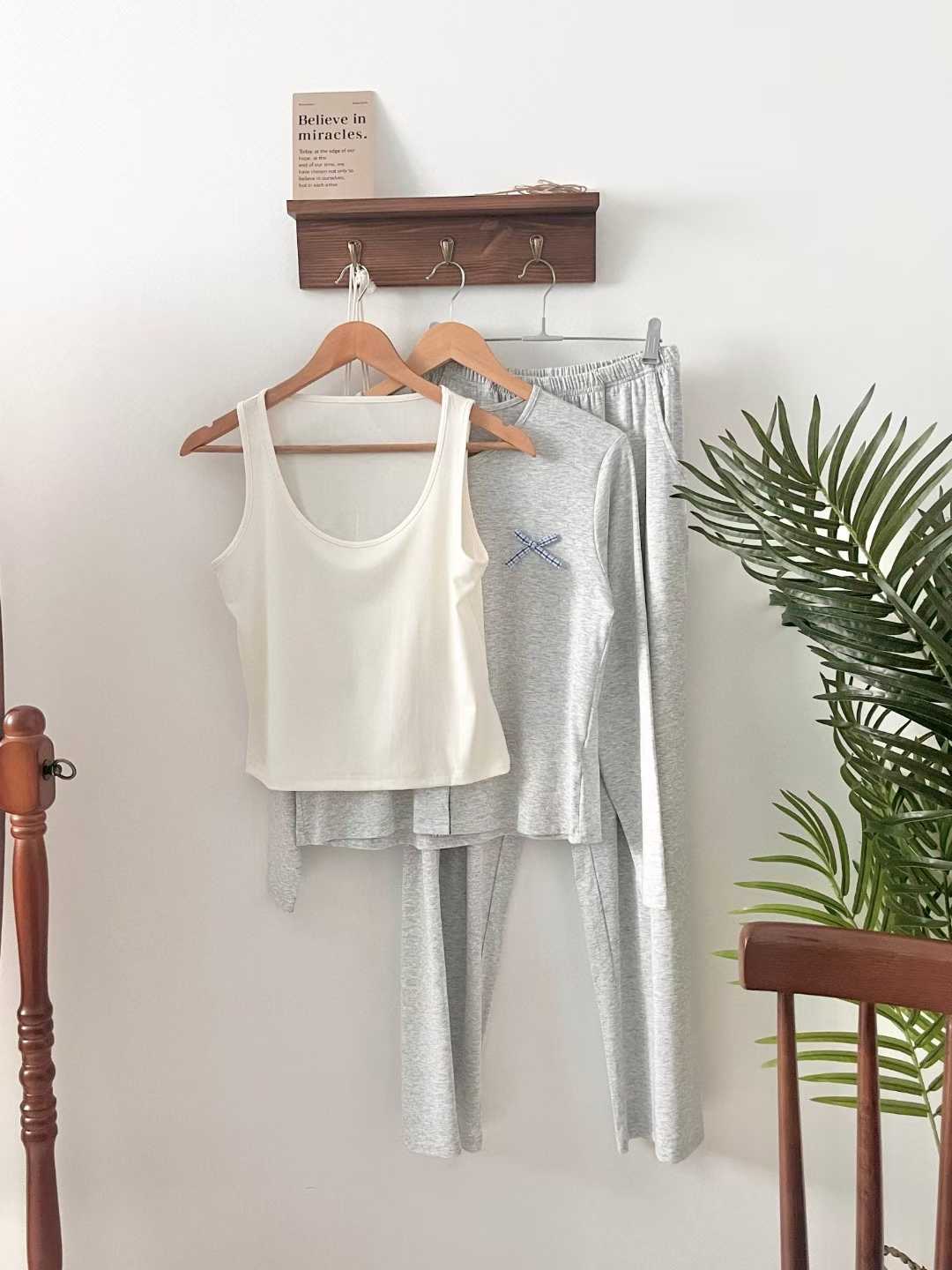 VICTORIA-P韓國直郵女裝新款熱賣休閑推薦時尚睡衣三件套VICTORIA睡衣圖色1