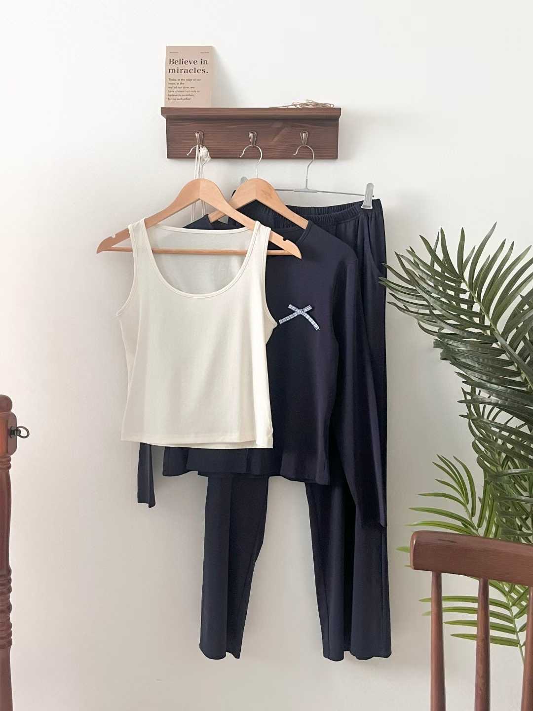 VICTORIA-P韓國直郵女裝新款熱賣休閑推薦時尚睡衣三件套VICTORIA睡衣圖色2