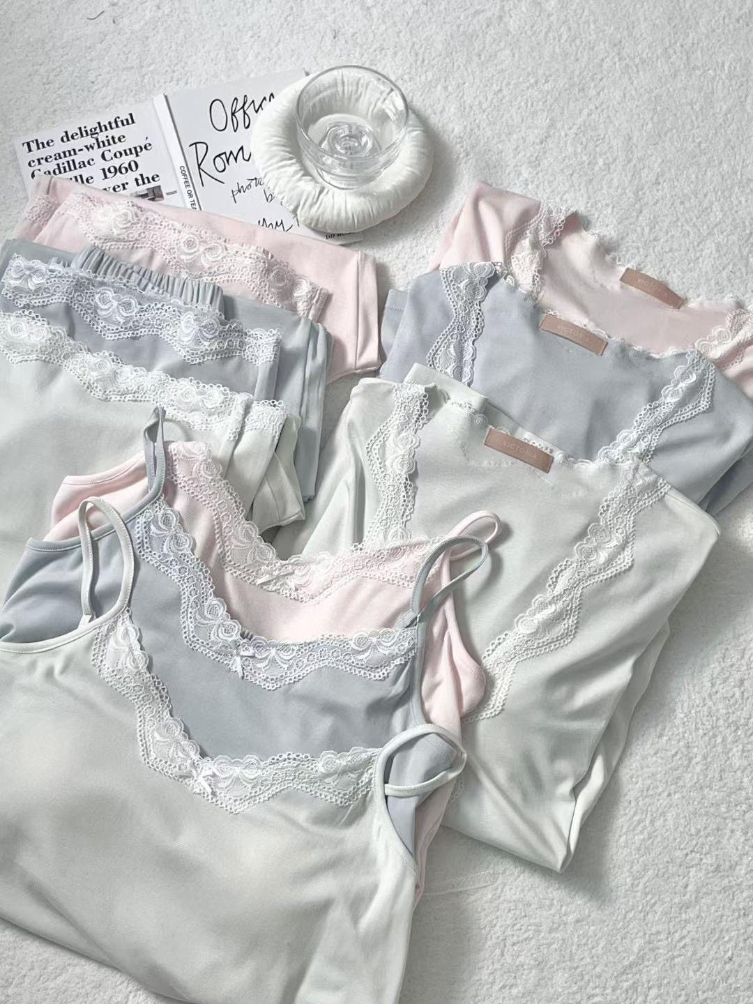 VICTORIA-P韓國直郵實拍女士新品熱賣時尚人氣睡衣三件套VICTORIA睡衣