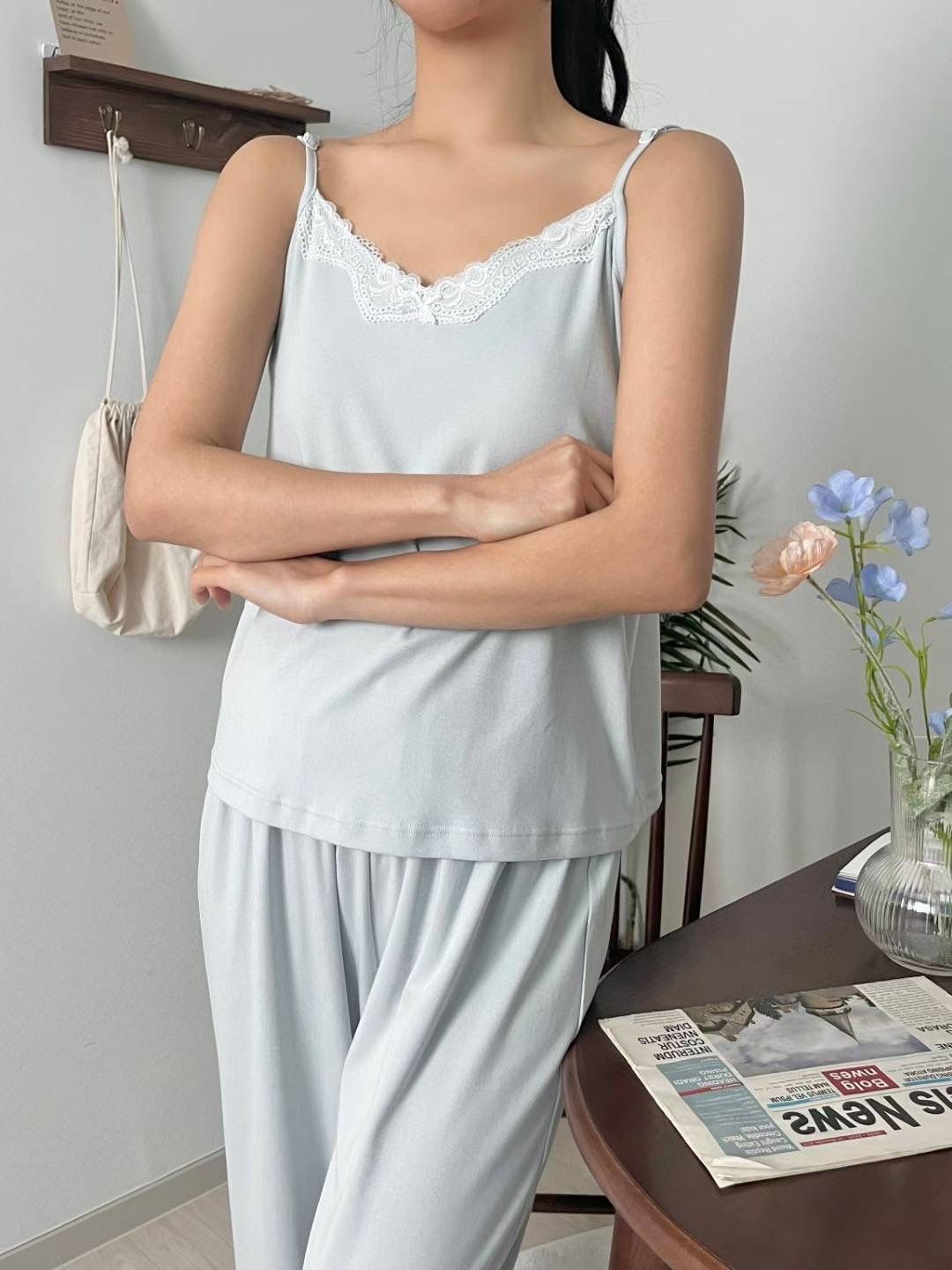 VICTORIA-P韓國直郵實拍女士新品熱賣時尚人氣睡衣三件套VICTORIA睡衣