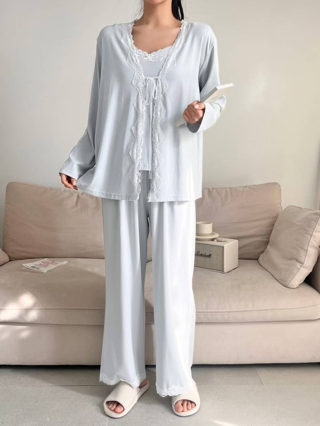 VICTORIA-P韓國直郵實拍女士新品熱賣時尚人氣睡衣三件套VICTORIA睡衣