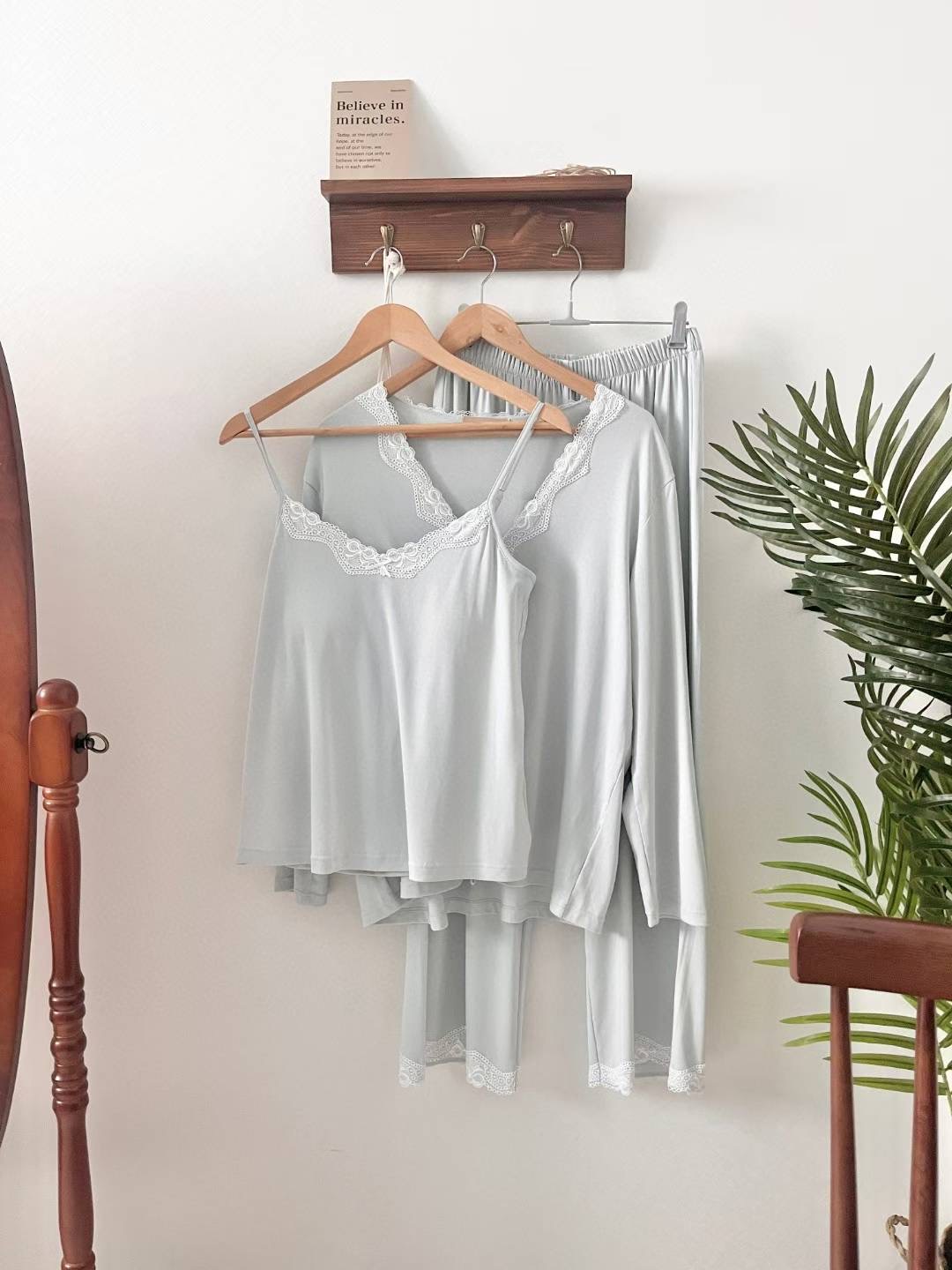 VICTORIA-P韓國直郵實拍女士新品熱賣時尚人氣睡衣三件套VICTORIA睡衣圖色2