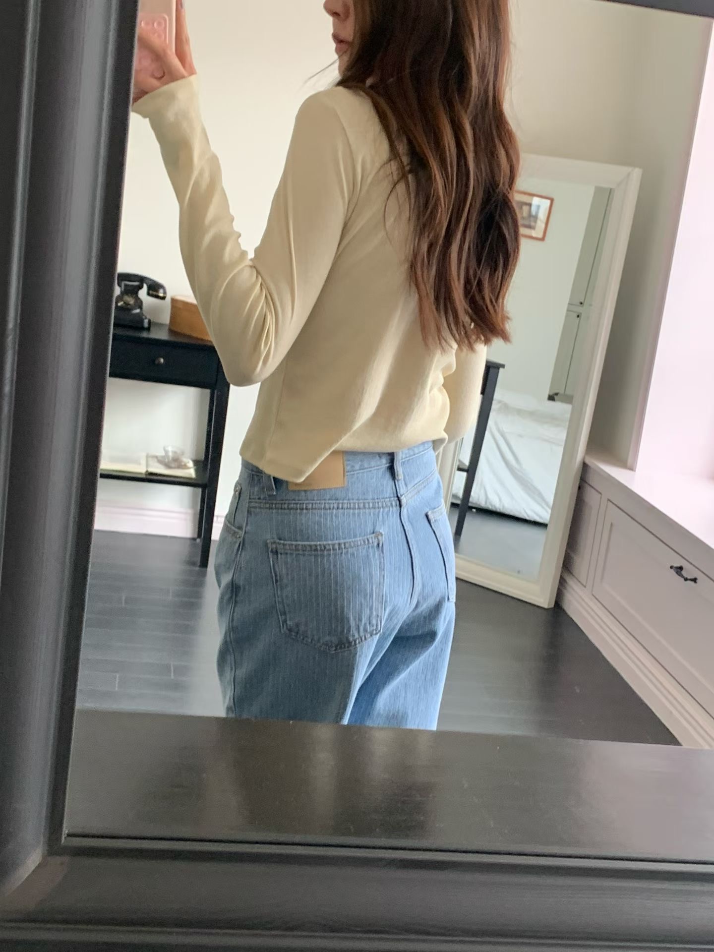 SLEEK-슬릭-OT韓國直郵實拍女士新款時尚人氣長袖T恤褶皺SLEEK長袖T恤