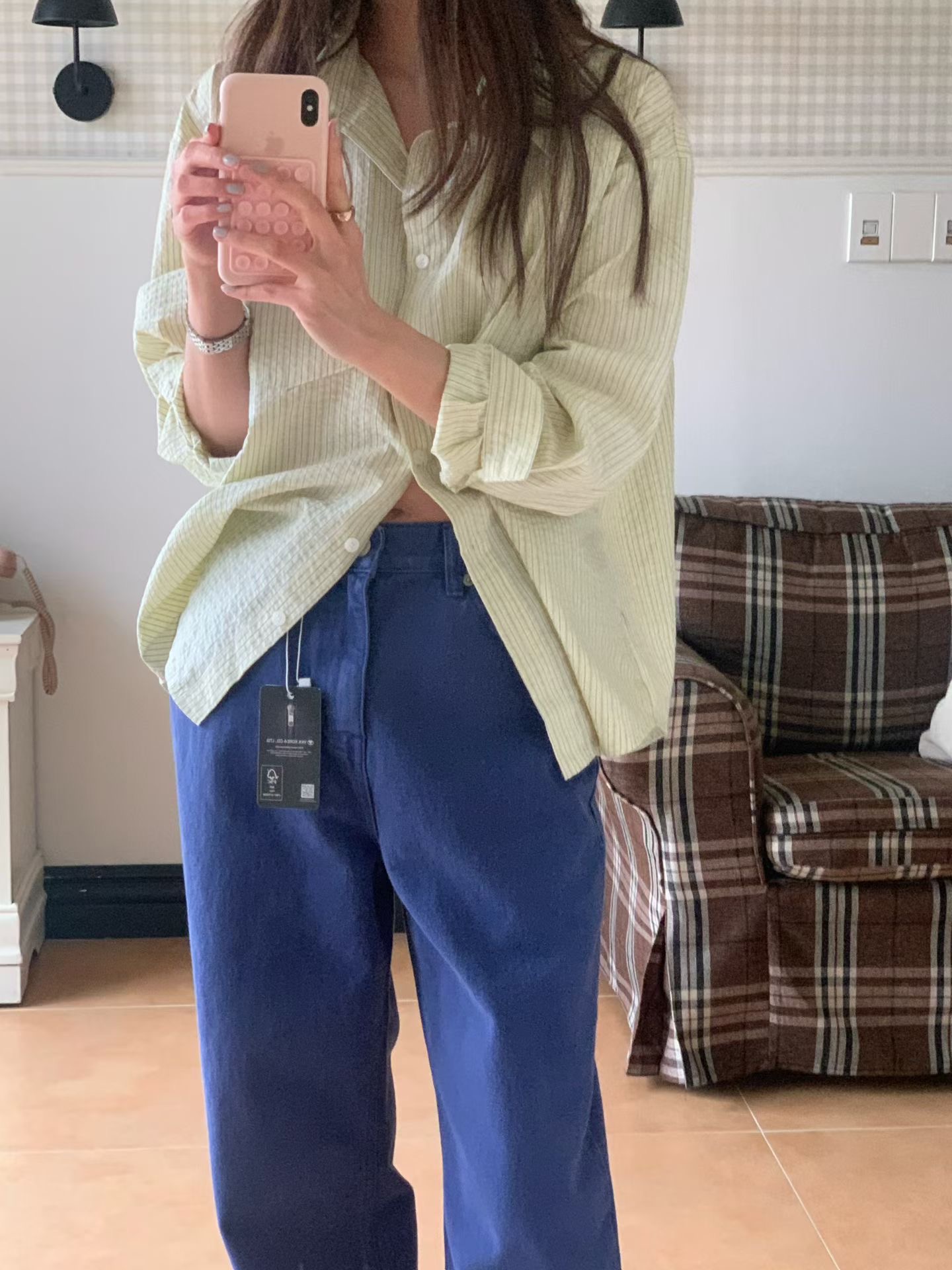 SLEEK-슬릭-OT韓國東大門代購女士新品休閑襯衫蕾絲衫條紋SLEEK襯衫/蕾絲衫