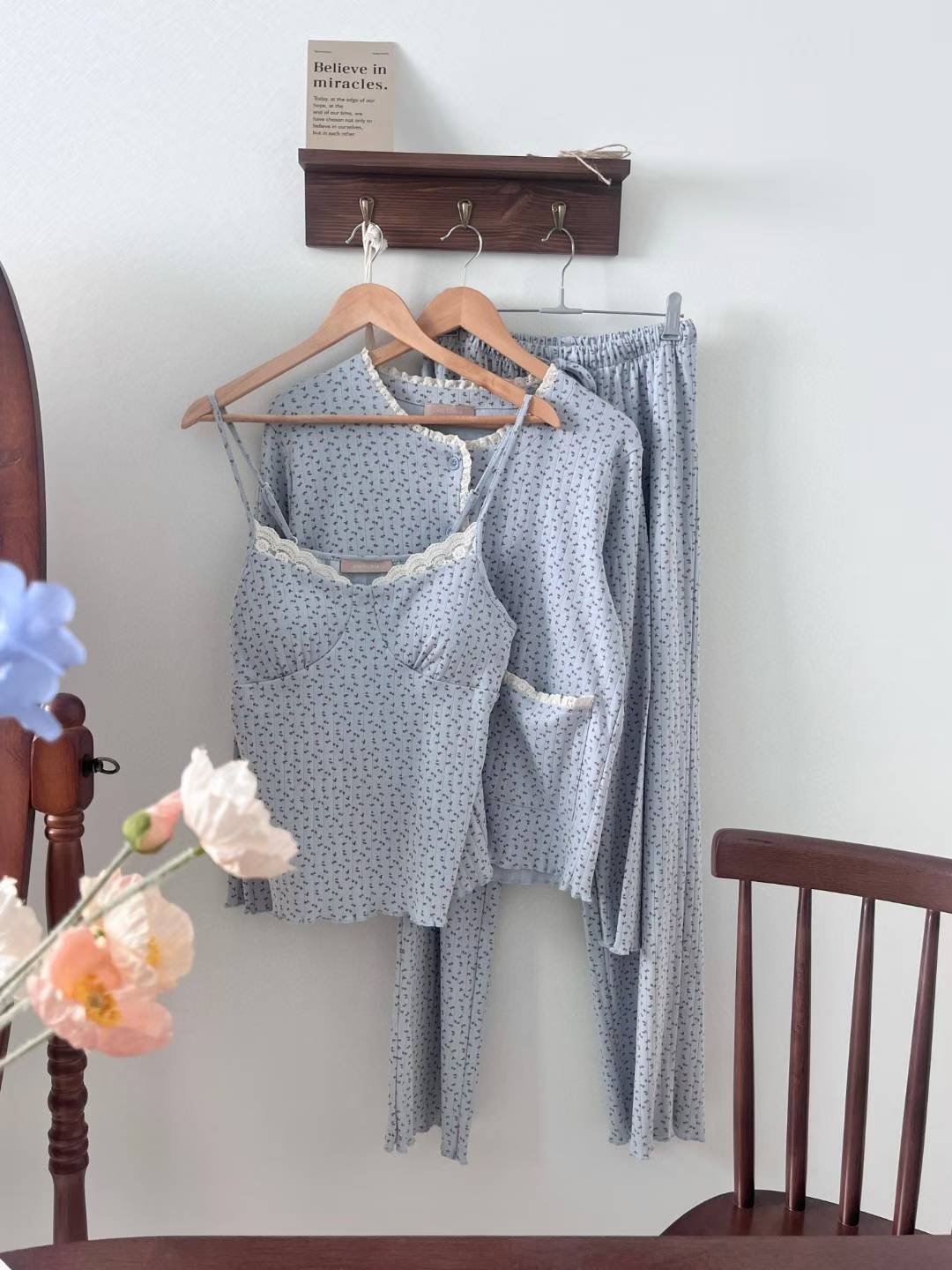 VICTORIA-P韓國東大門直郵女裝新品人氣休閑熱賣睡衣三件套VICTORIA睡衣圖色4