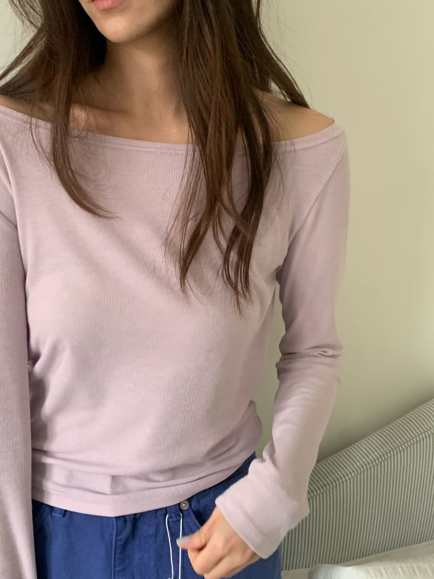 SLEEK-슬릭-OT韓國東大門代購女裝新品職業26春夏長袖T恤SLEEK長袖T恤圖色1