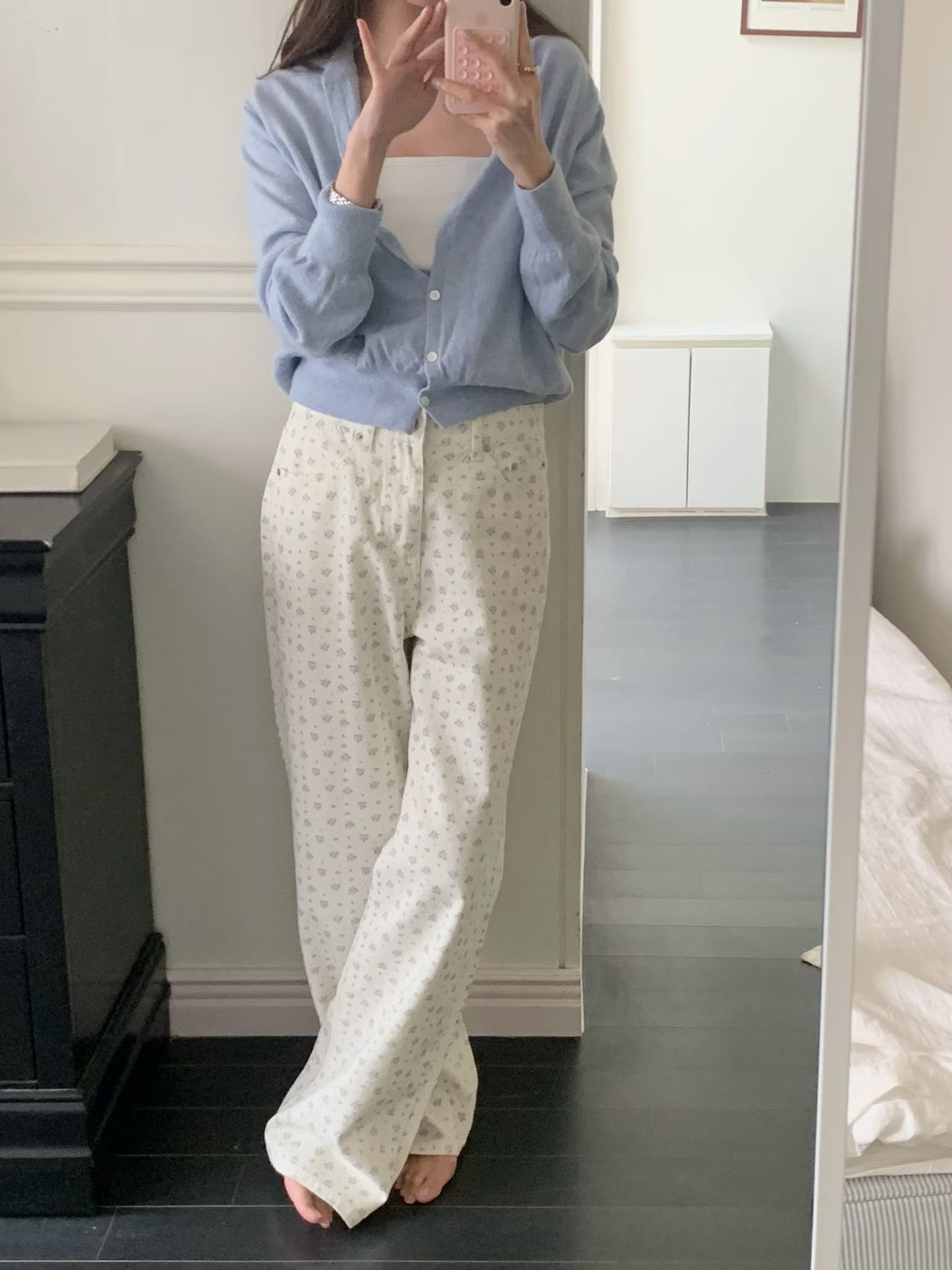 SLEEK-슬릭-OT韓國直郵實拍女裝新款熱賣時尚休閑牛仔褲SLEEK牛仔褲