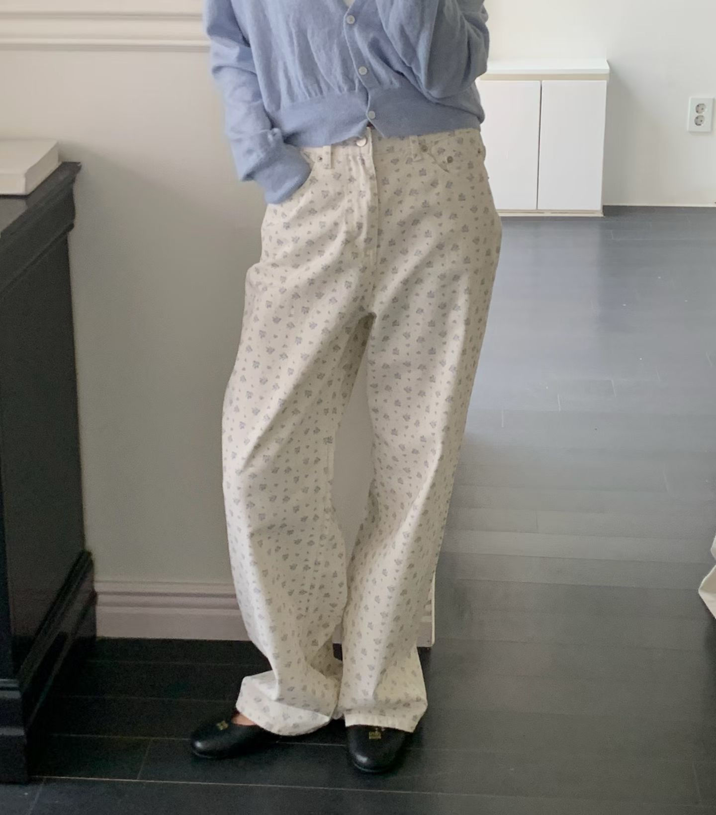 SLEEK-슬릭-OT韓國直郵實拍女裝新款熱賣時尚休閑牛仔褲SLEEK牛仔褲圖色1