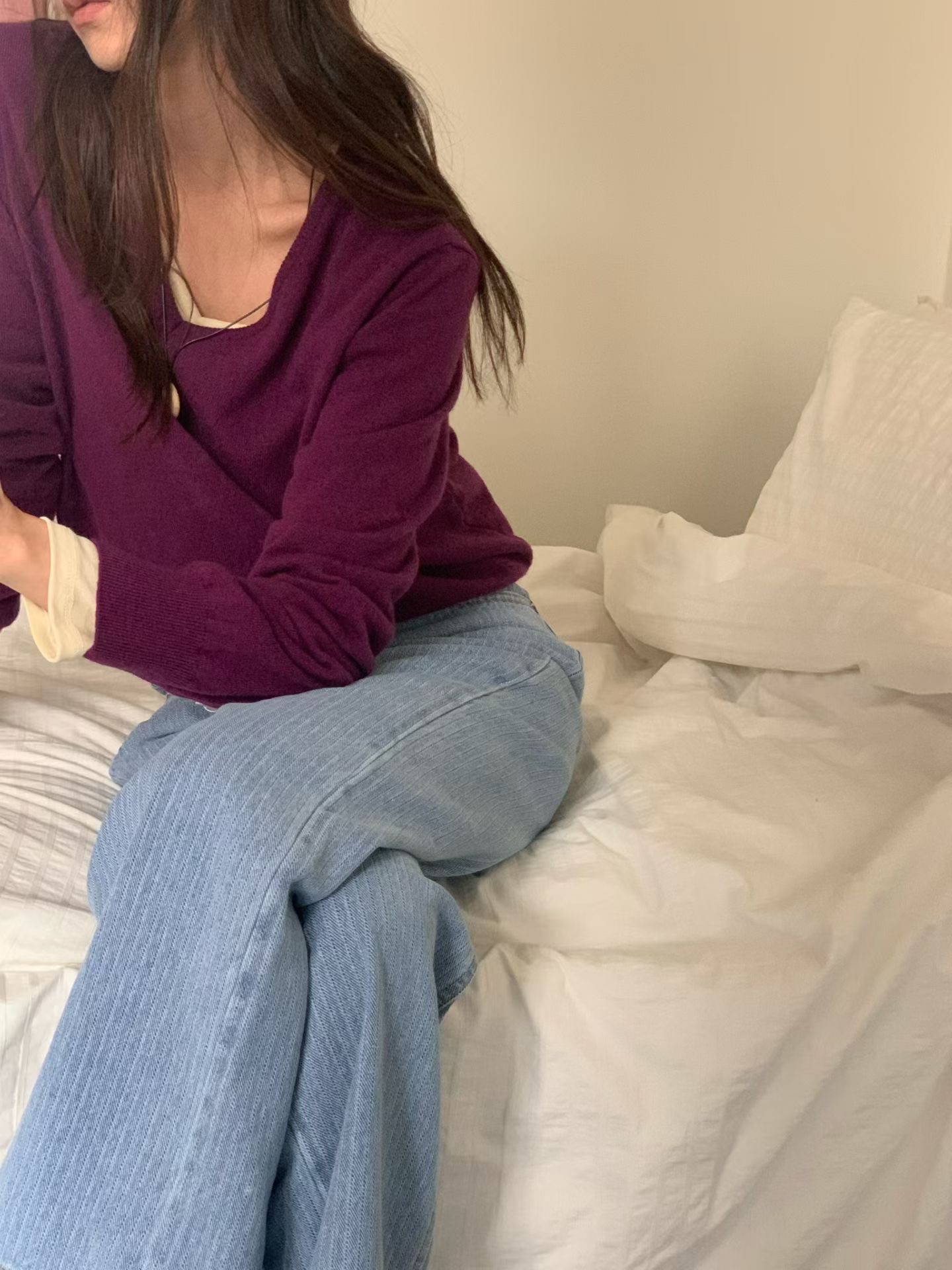 SLEEK-슬릭-OT韓國直郵女士新款時尚針織衫不含內搭羊絨寬松SLEEK針織衫