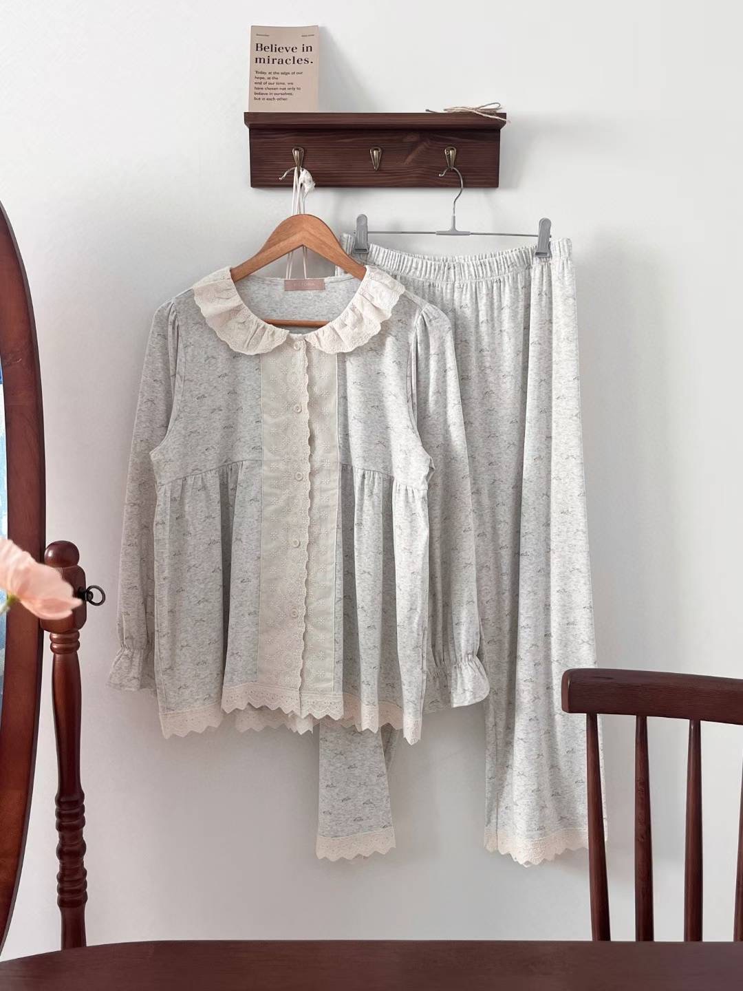 VICTORIA-P韓國代購女裝新款熱賣時尚推薦人氣睡衣兩件套VICTORIA睡衣圖色1