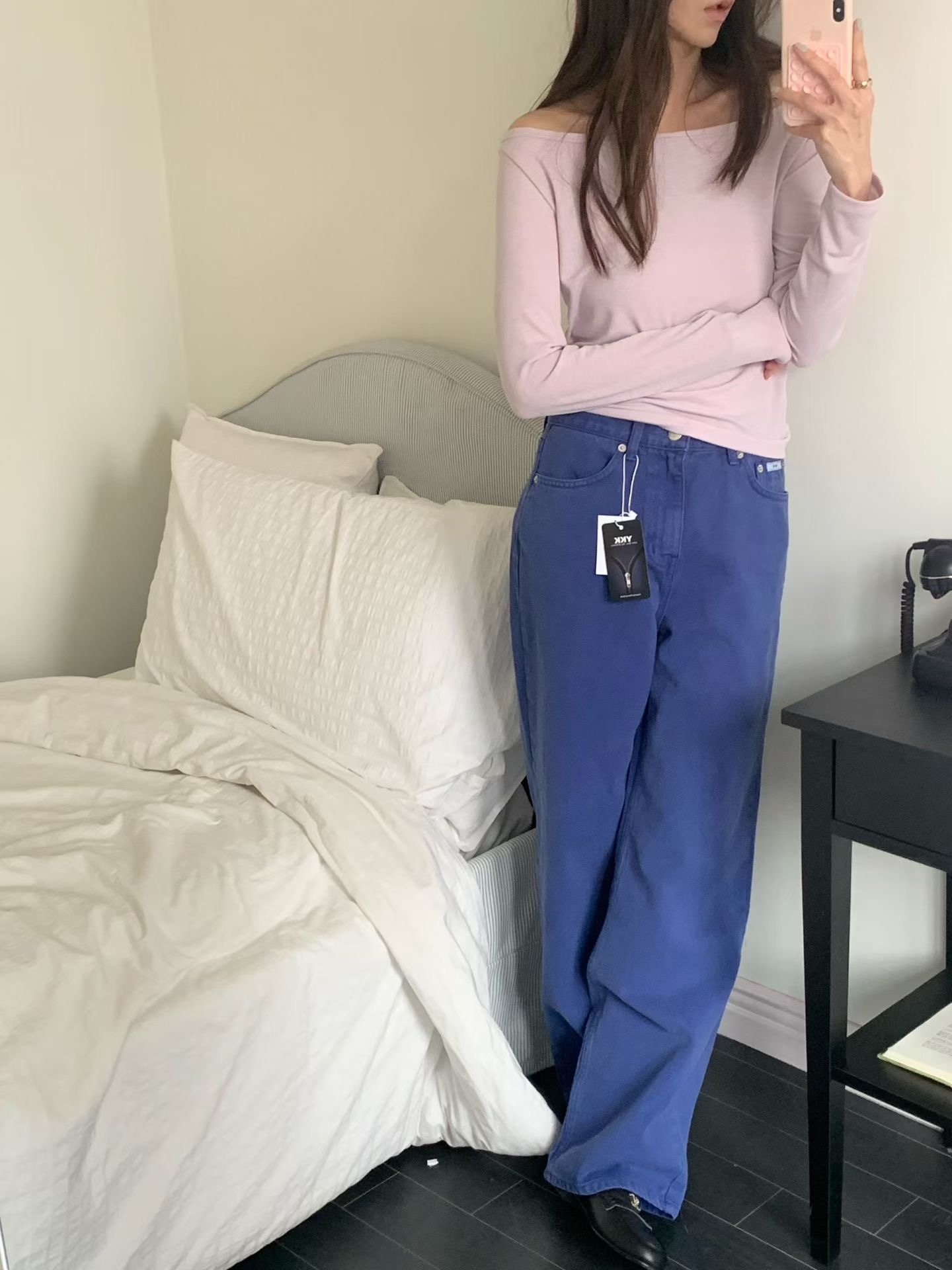 SLEEK-슬릭-OT韓國東大門直郵女士新品推薦休閑人氣牛仔褲SLEEK牛仔褲圖色1