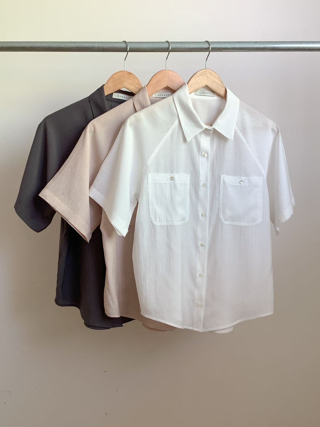 SUNDAY/FF韓國直郵實拍女裝新款時尚人氣休閑襯衫蕾絲衫SUNDAY/FF襯衫/蕾絲衫圖色2左二色