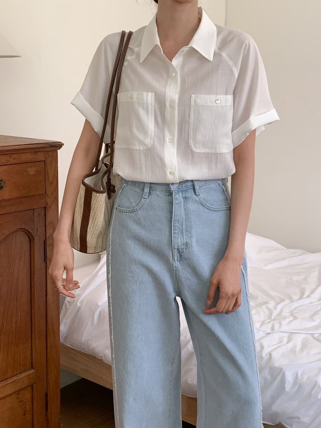 SUNDAY/FF韓國直郵實拍女裝新款時尚人氣休閑襯衫蕾絲衫SUNDAY/FF襯衫/蕾絲衫圖色3