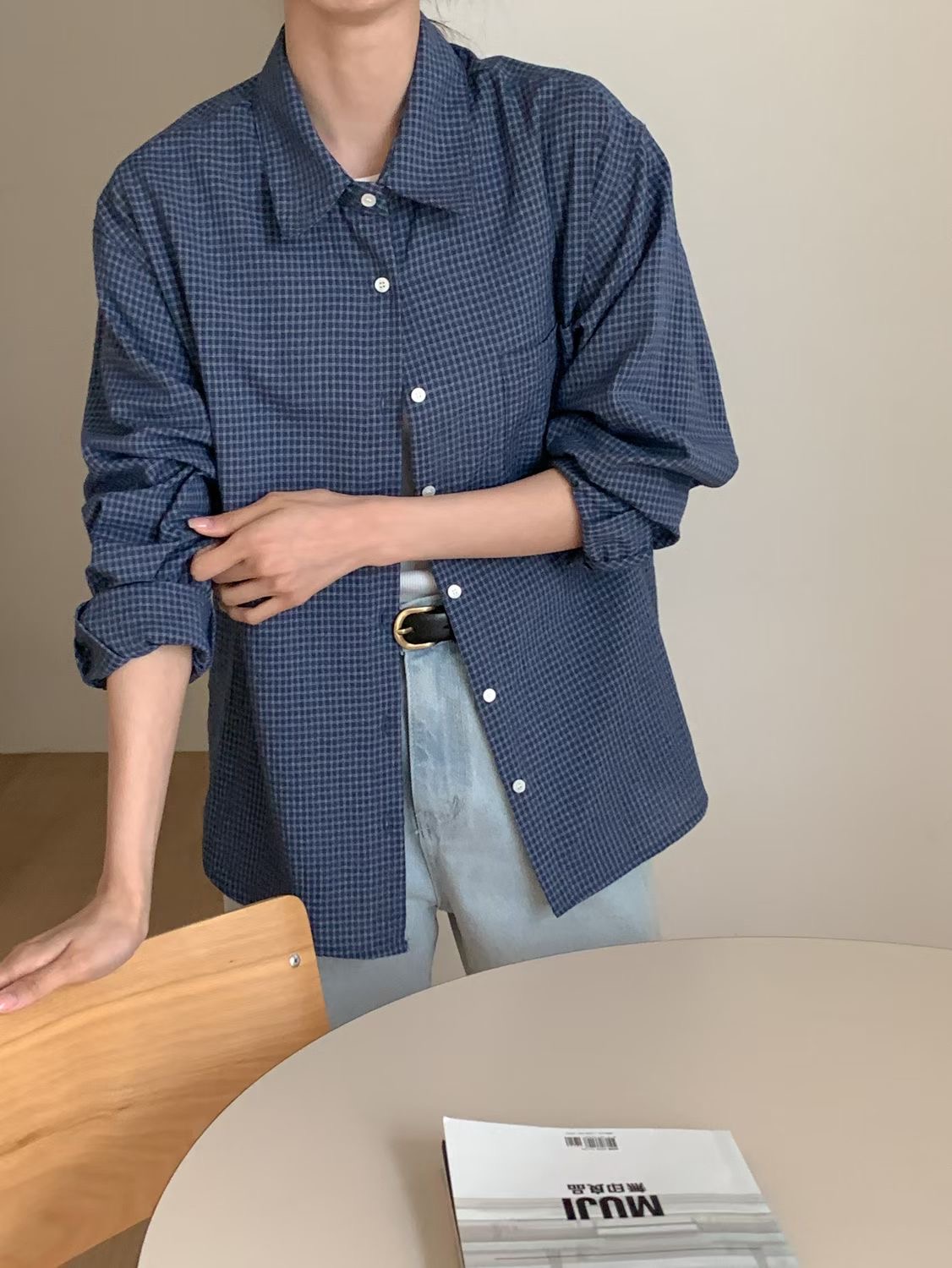 SUNDAY/FF韓國東大門直郵女士新品時尚襯衫蕾絲衫不含內搭SUNDAY/FF襯衫/蕾絲衫圖色1