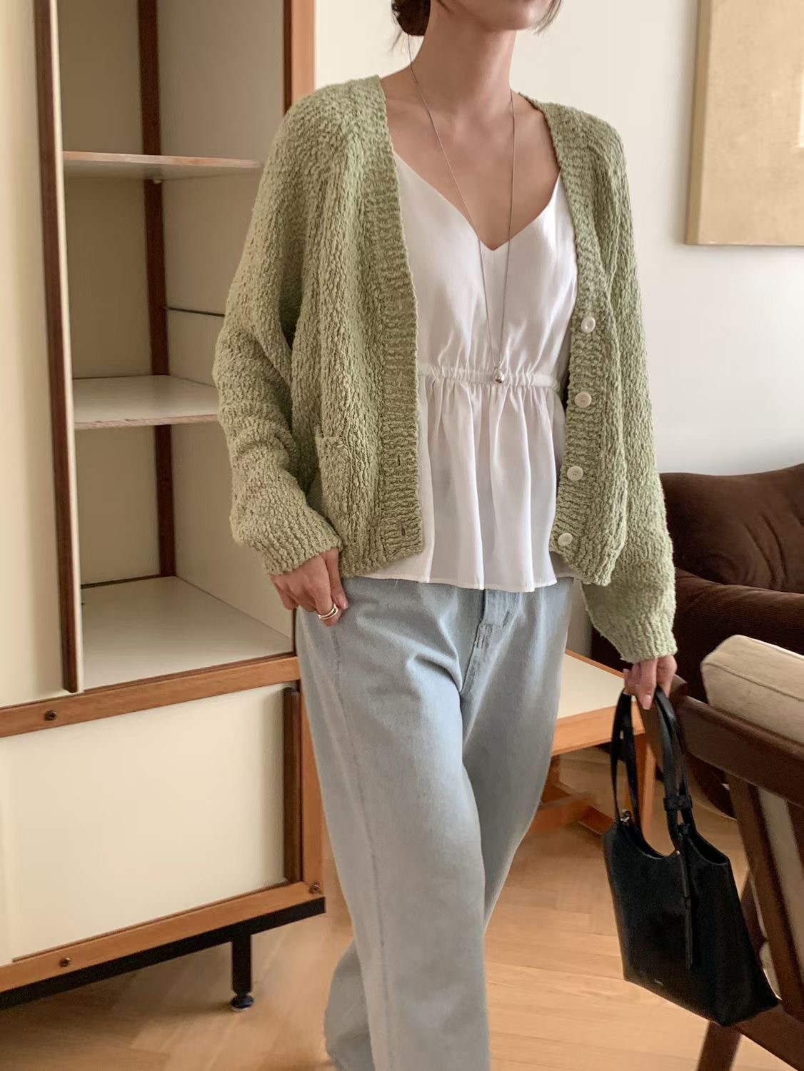 SUNDAY/FF韓國直郵女裝新品人氣熱賣休閑針織衫不含內搭SUNDAY/FF針織衫圖色2