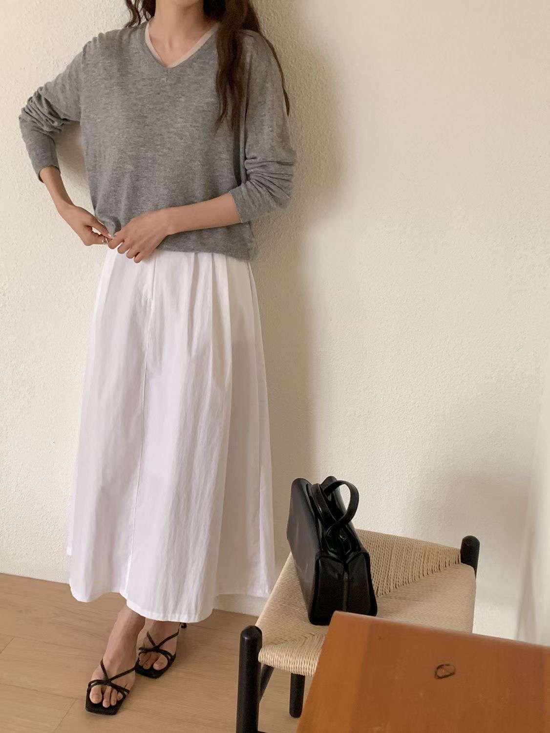 SUNDAY/FF東大門實拍女士新款休閑針織衫不含內搭真絲雪紡SUNDAY/FF針織衫