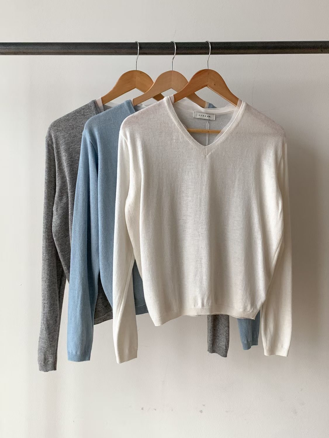 SUNDAY/FF東大門實拍女士新款休閑針織衫不含內搭真絲雪紡SUNDAY/FF針織衫圖色2左二色