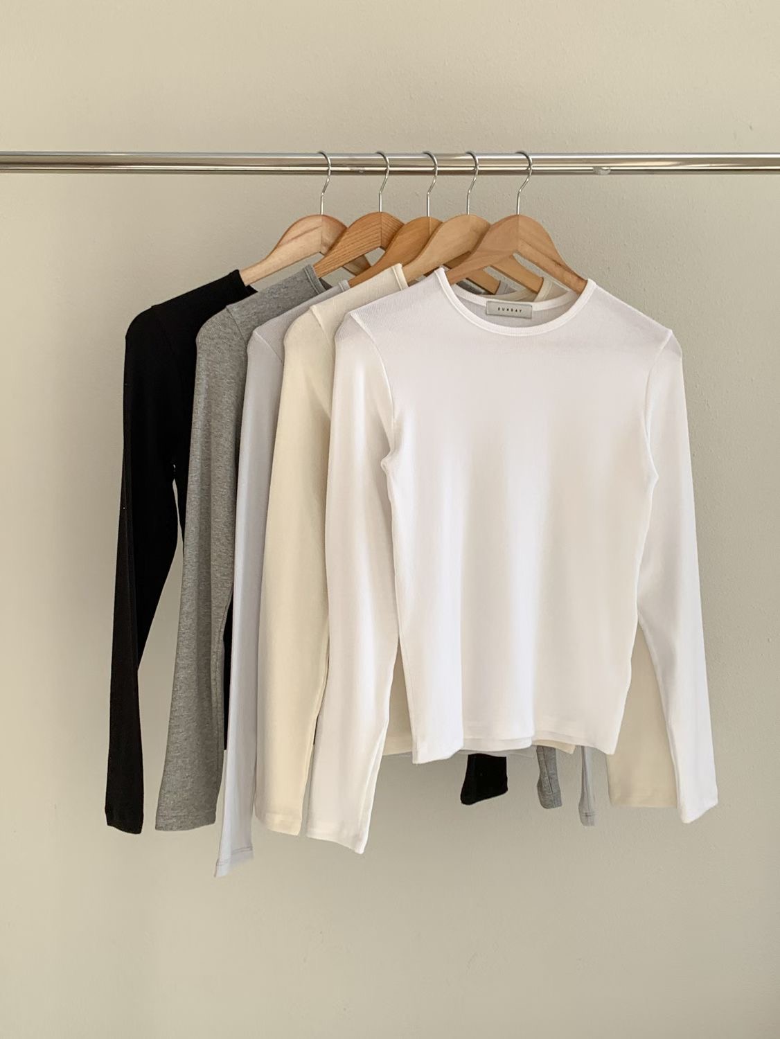 SUNDAY/FF韓國代購女士新款熱賣26春夏時尚人氣真品長袖T恤SUNDAY/FF長袖T恤圖色1左一色