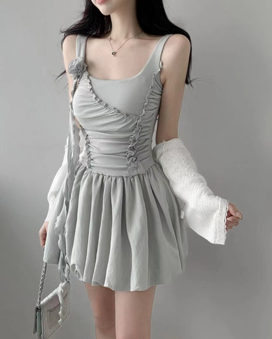 PLEASE/WW韓國直郵女士新品26春夏真品休閑連衣裙含脖帶PLEASE/WW連衣裙