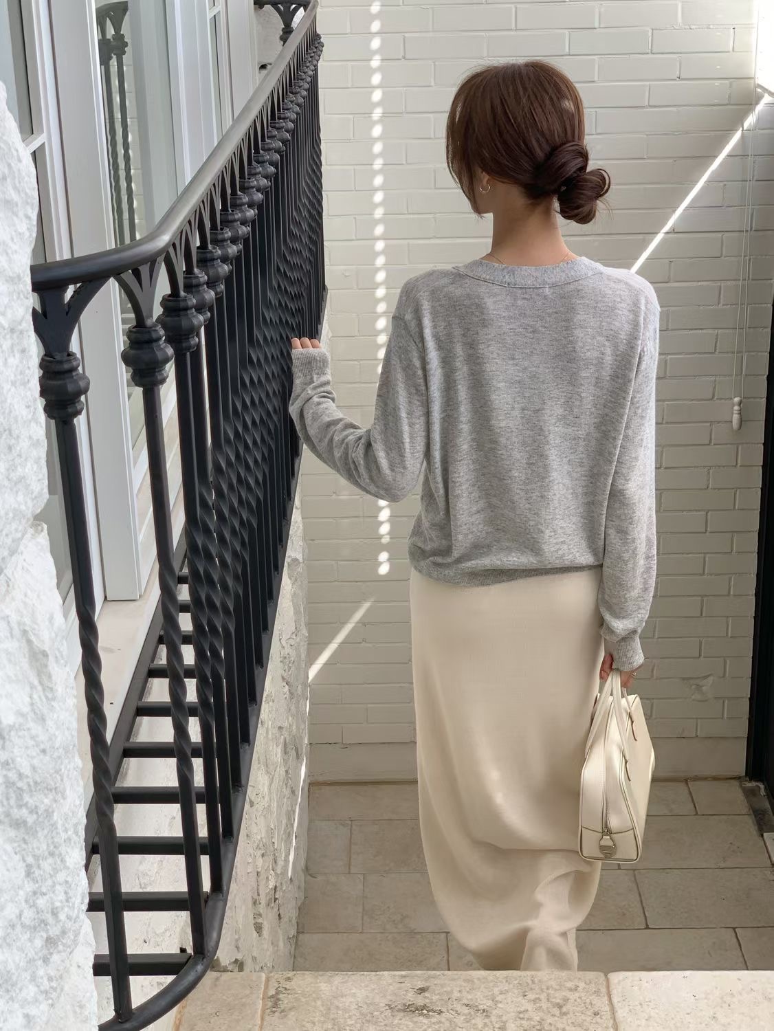 SUNDAY/FF東大門代購女士新款休閑時尚針織衫不含內搭絲綢SUNDAY/FF針織衫