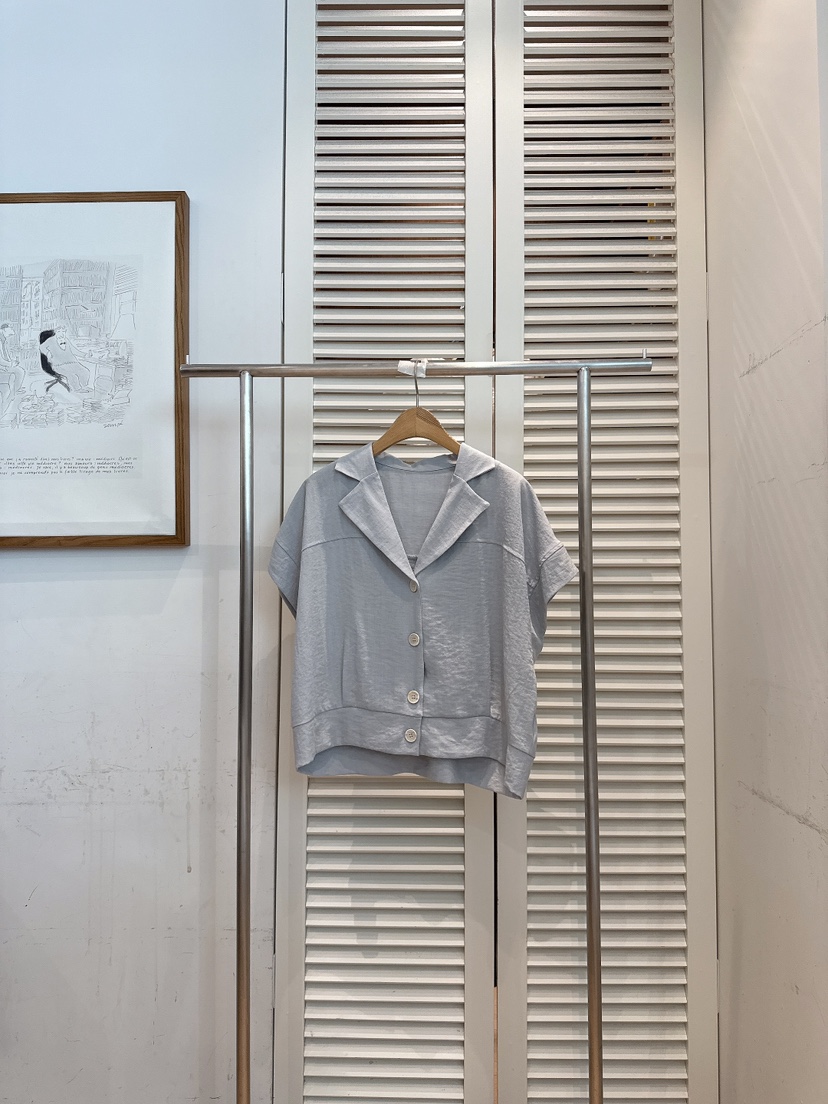 FAVE-L韓國直郵女裝新品休閑人氣推薦時尚26春夏襯衫蕾絲衫FAVE-L襯衫/蕾絲衫圖色2灰藍