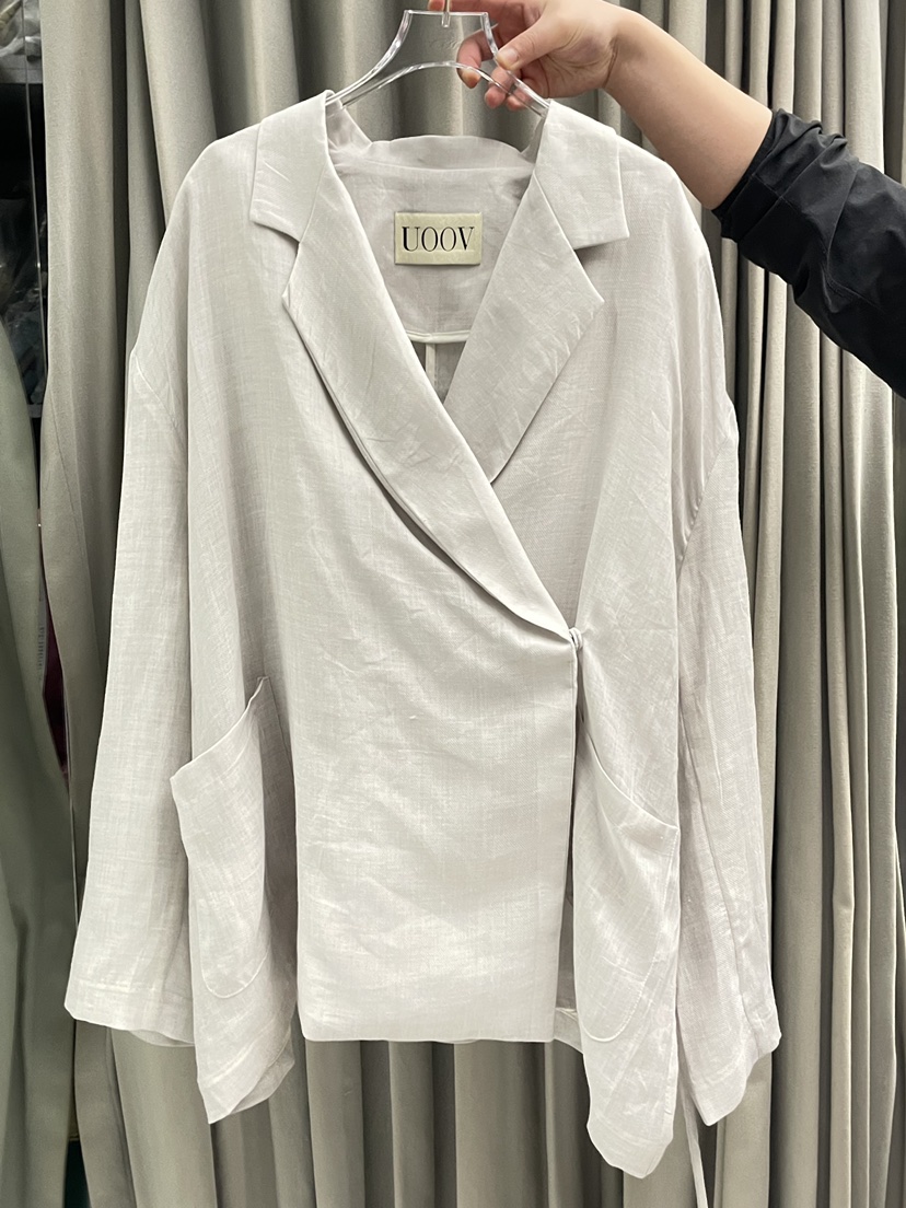UOOV韓國直郵實拍女裝新品休閑熱賣26春夏推薦夾克含腰帶UOOV夾克圖色2