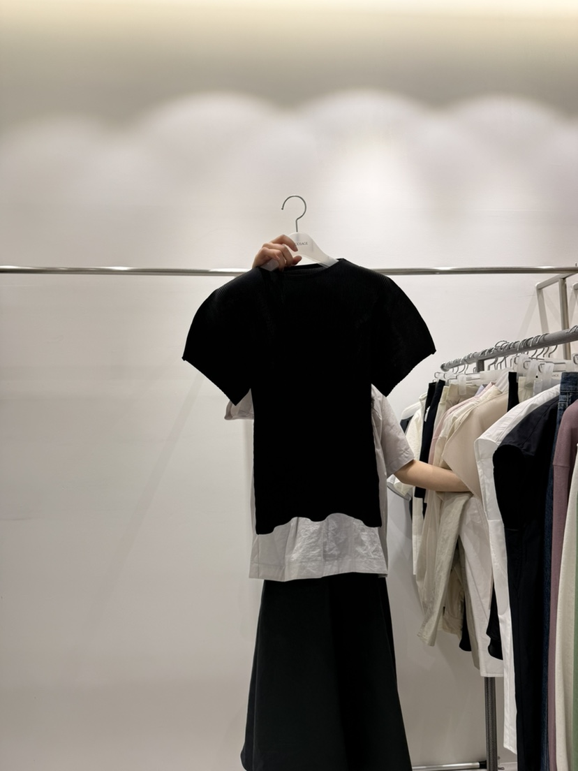 WOOD SAGE韓國代購女士新款26春夏人氣熱賣休閑時尚T恤褶皺WOOD SAGET恤圖色2