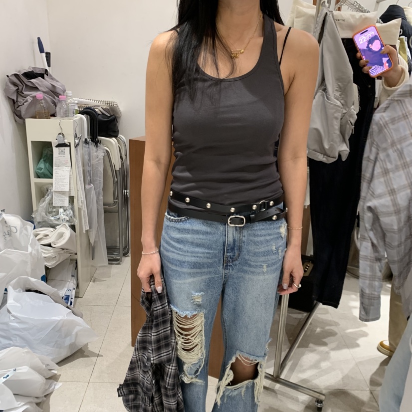 TEMPTING韓國東大門直郵女裝新款職業休閑26春夏吊帶背心羅紋TEMPTING吊帶/背心圖色2