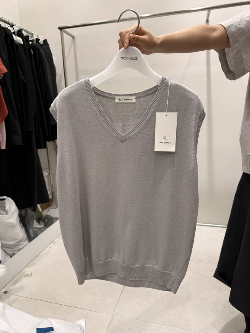 WOOD SAGE韓國代購女裝新款時尚職業26春夏熱賣馬甲亞麻WOOD SAGE馬甲圖色1