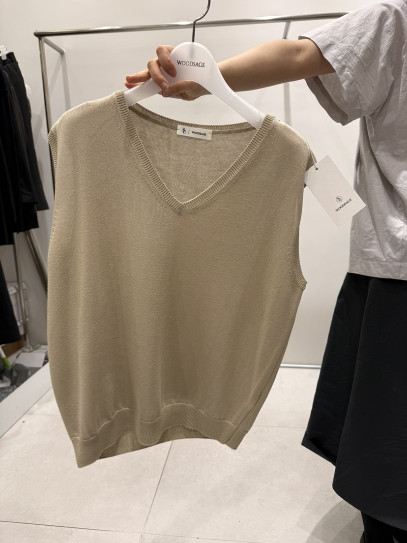 WOOD SAGE韓國代購女裝新款時尚職業26春夏熱賣馬甲亞麻WOOD SAGE馬甲圖色2