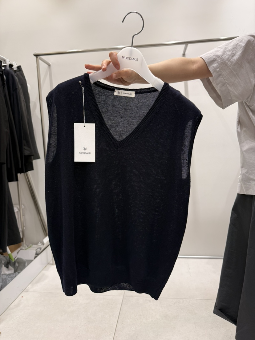 WOOD SAGE韓國代購女裝新款時尚職業26春夏熱賣馬甲亞麻WOOD SAGE馬甲圖色3