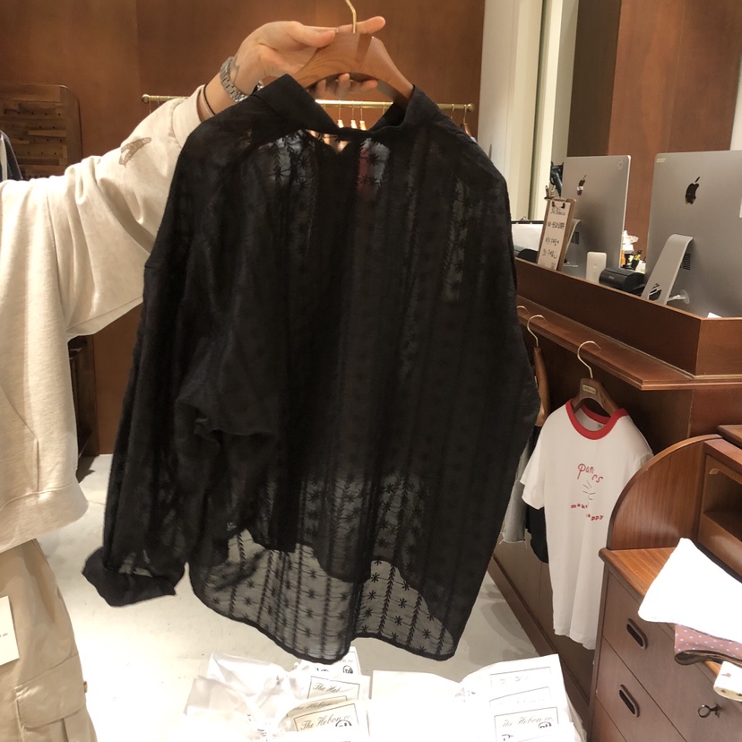 HEBON韓國東大門代購女裝新款職業人氣襯衫蕾絲衫天絲刺繡HEBON襯衫/蕾絲衫