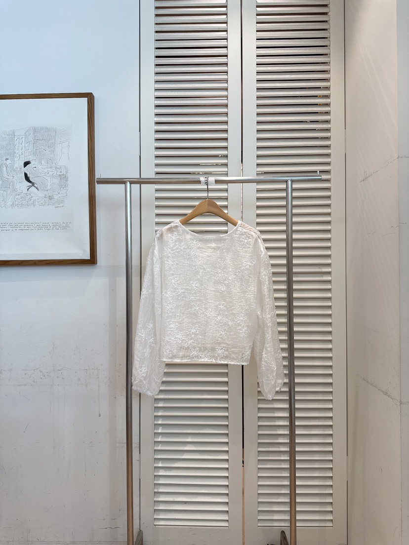 FAVE-L韓國直郵女裝新款26春夏職業時尚襯衫蕾絲衫花朵雪紡FAVE-L襯衫/蕾絲衫