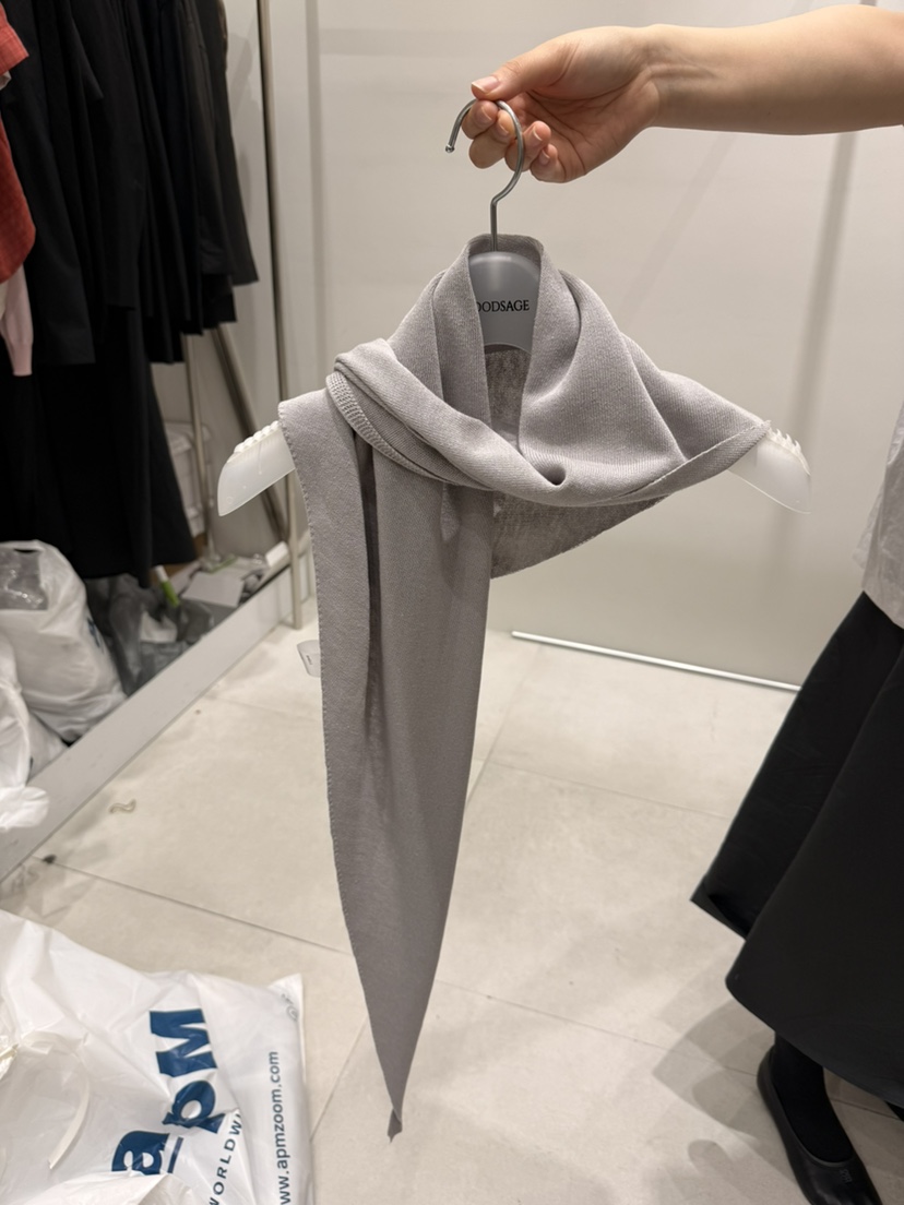 WOOD SAGE韓國直郵女裝新款時尚26春夏圍巾披肩披肩亞麻WOOD SAGE圍巾/披肩圖色4