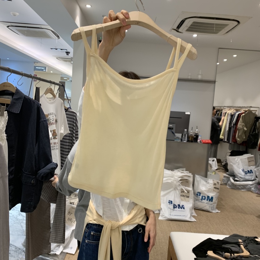 SELF SERVICE韓國東大門代購女士新品休閑吊帶背心羊毛絲綢SELF SERVICE吊帶/背心