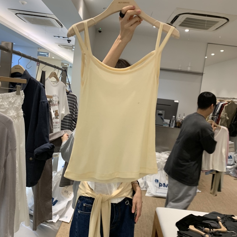 SELF SERVICE韓國東大門代購女士新品休閑吊帶背心羊毛絲綢SELF SERVICE吊帶/背心圖色1