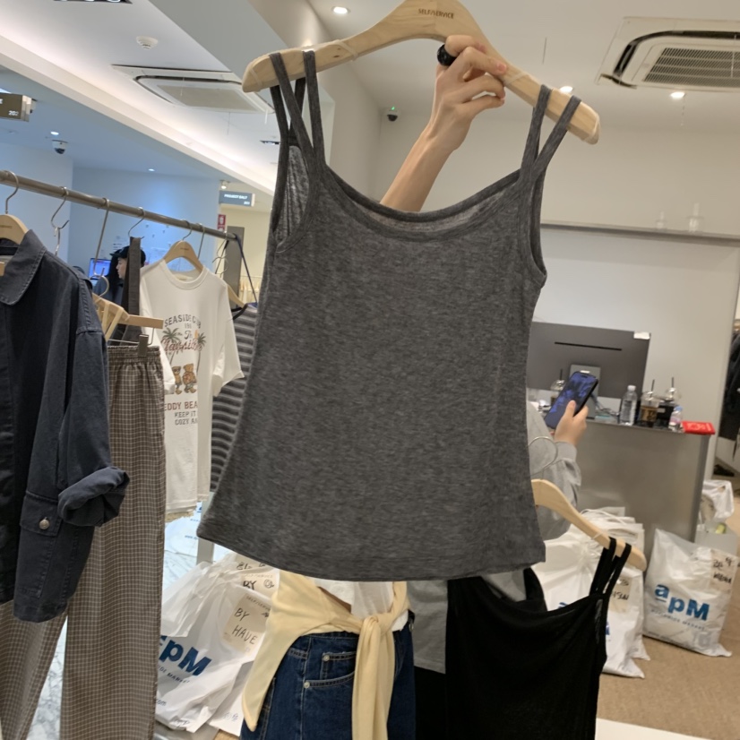 SELF SERVICE韓國東大門代購女士新品休閑吊帶背心羊毛絲綢SELF SERVICE吊帶/背心圖色2
