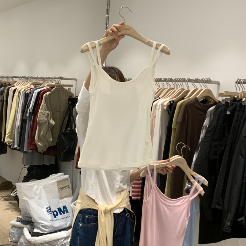 SELF SERVICE韓國東大門代購女士新品休閑吊帶背心羊毛絲綢SELF SERVICE吊帶/背心圖色4