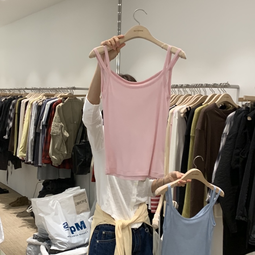 SELF SERVICE韓國東大門代購女士新品休閑吊帶背心羊毛絲綢SELF SERVICE吊帶/背心圖色5