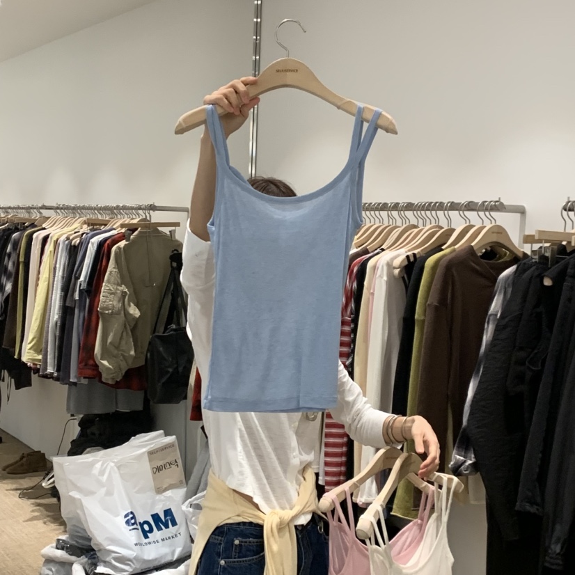 SELF SERVICE韓國東大門代購女士新品休閑吊帶背心羊毛絲綢SELF SERVICE吊帶/背心圖色6
