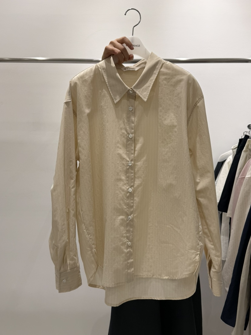 WOOD SAGE韓國直郵女士新品職業時尚熱賣襯衫蕾絲衫條紋WOOD SAGE襯衫/蕾絲衫圖色1